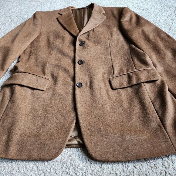 SAMUELSOHN SB Como Sports Coat 42L Long Brown Blazer Wool Silk Cashmere - Picture 3 of 13